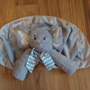 Bearington Baby Lil' Spout Snuggler Gray Elephant Security Blanket Lovey